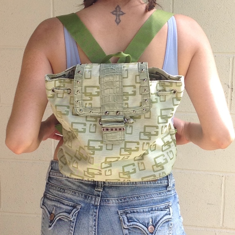 GUESS Womens Mid Size Book Bag Leather Snake Trim